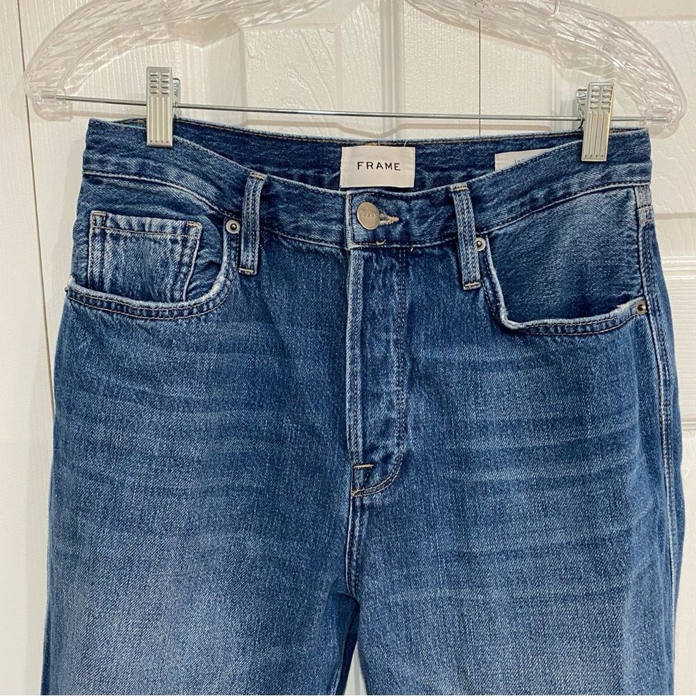 FRAME Denim Le Original Kessler Rips High rise Straight Leg sz 28 - Picture 13 of 13